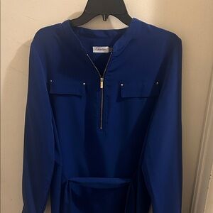 Calvin Klein Royal Blue Long Sleeve Dress